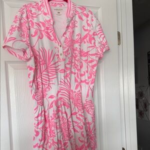 Lilly Pulitzer Pink and White Floral Dress NWOT size xl
